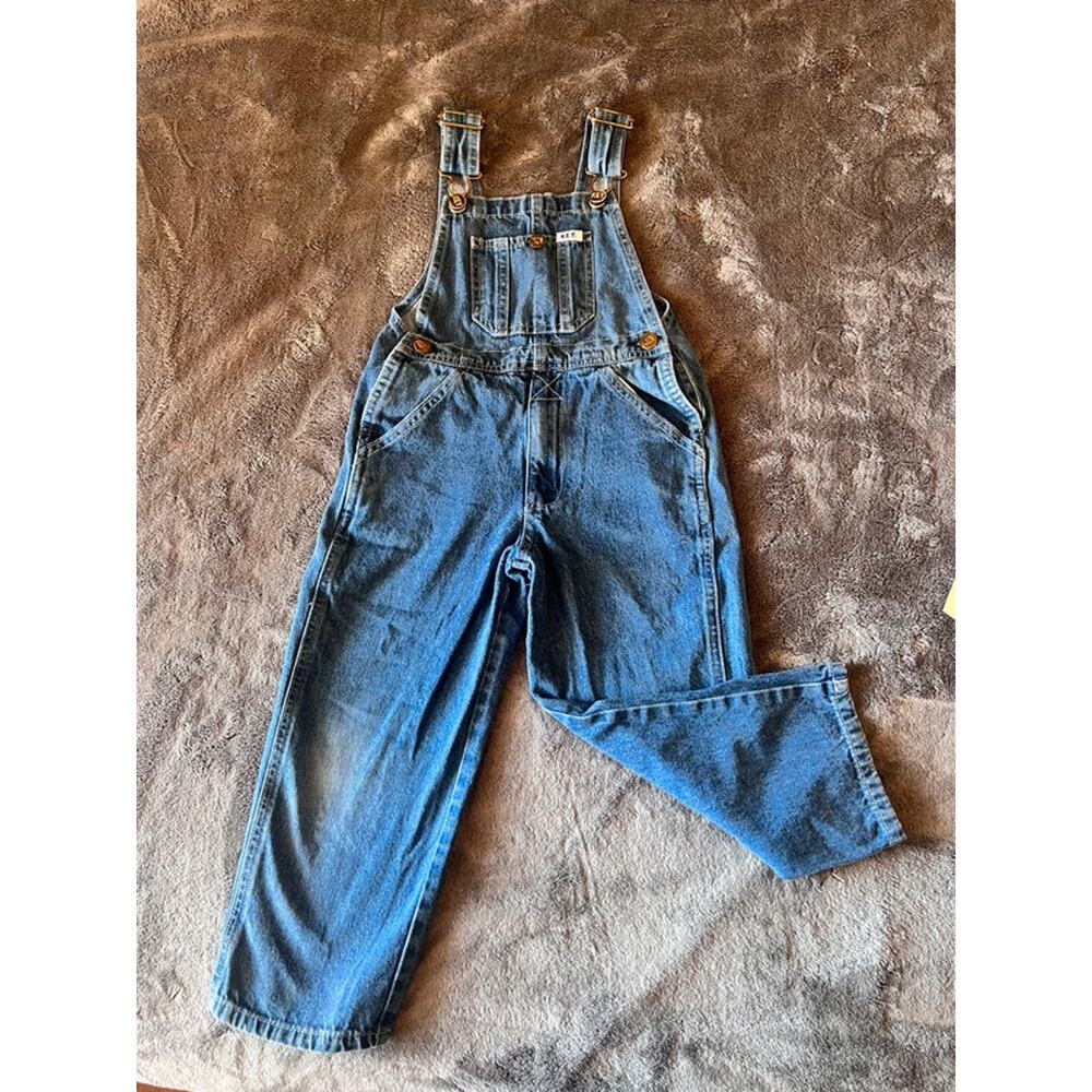 Vintage 90s KEY Denim Overalls 4T Cottagecore Rustic Americana Prairie Kids